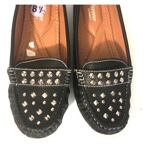 Black Leather Flats 8